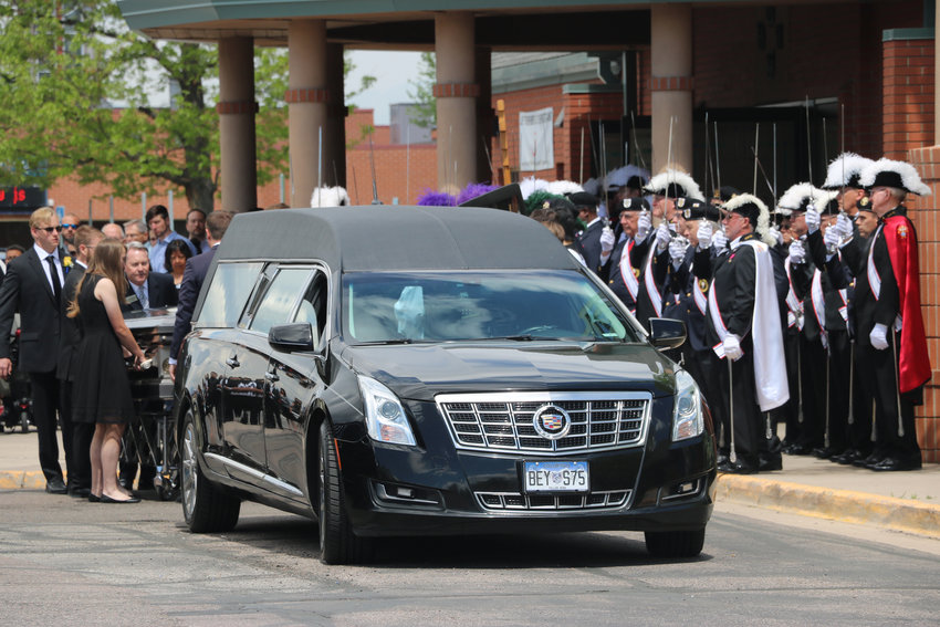 Dozens of Knights of Columbus assist in the funeral of Kendrick Castillo, who was killed in a May 7 shooting at STEM School Highlands Ranch. The service took place at St. Mary Catholic Parish on May 17.